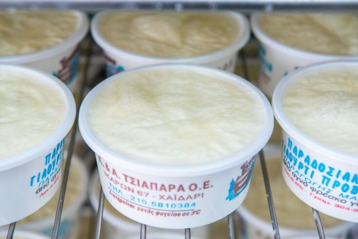 Στην πέτσα του γιαουρτιού, το «καϊμάκι» για τους μερακλήδες είναι που κρύβεται όλη η νοστιμιά, και είτε τη μισείς, είτε τη λατρεύεις. © Θανάσης Καρατζάς