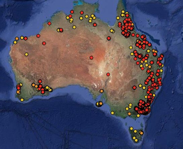 Παραδομένη στις φλόγες η Αυστραλία - Χάρτης με τα ενεργά μέτωπα