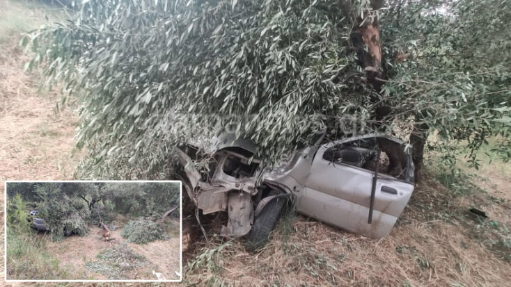 Κρήτη: Αυτοκίνητο εξετράπη της πορείας του και «καρφώθηκε» σε ελιές