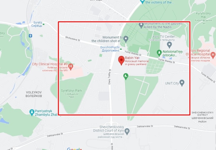 Το σημείο όπου υπήρχε το μνημείο για το Ολοκαύτωμα του Μπάμπι Γιαρ στο Κίεβο