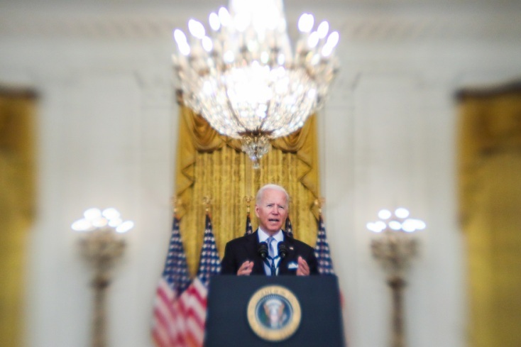 Ο πρόεδρος των ΗΠΑ, Τζο Μπάιντεν, κατά τη διάρκεια του μηνύματός του για το Αφγανιστάν