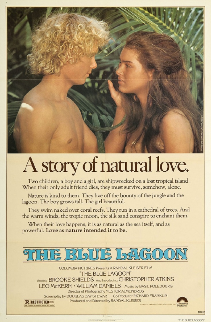 H Μπρουκ Σιλντς και ο Κρίστοφερ Άτκινς στην ταινία «Γαλάζια Λίμνη».