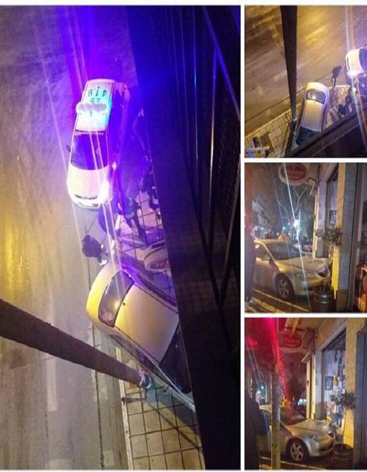 Θεσσαλονίκη: Αυτοκίνητο «καρφώθηκε» σε τζαμαρία καταστήματος