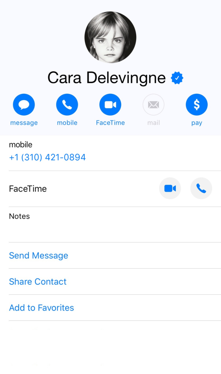 Η επαφή της Cara Delevingne