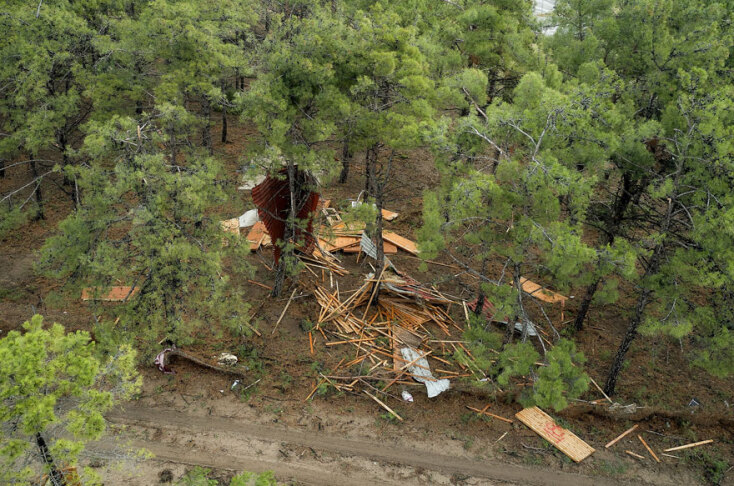 Καταστροφές στη Σωζόπολη Χαλκιδικής - Πανοραμική εικόνα