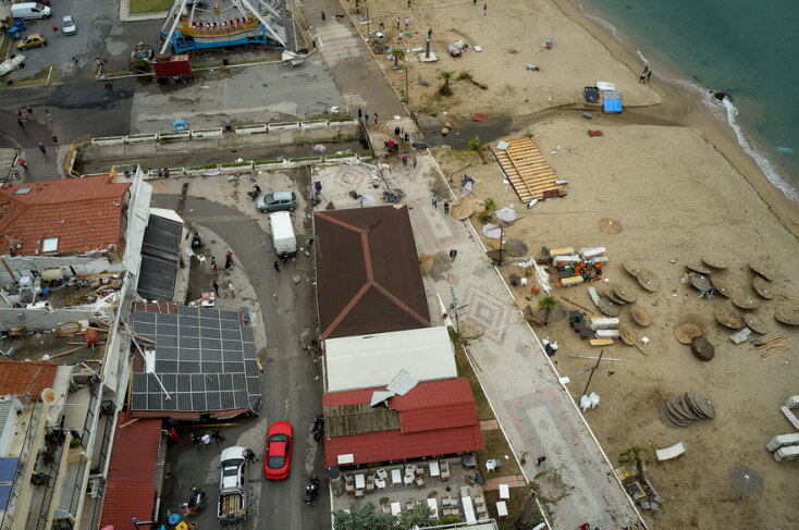 Καταστροφές στη Σωζόπολη Χαλκιδικής - Πανοραμική εικόνα