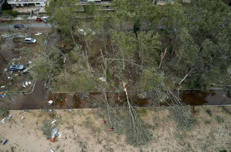 Καταστροφές στη Σωζόπολη Χαλκιδικής - Πανοραμική εικόνα