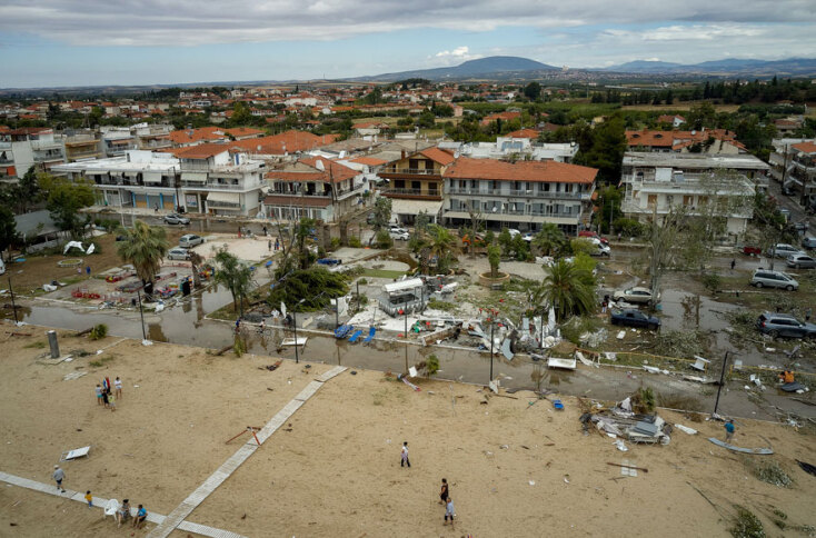 Καταστροφές στη Σωζόπολη Χαλκιδικής - Πανοραμική εικόνα