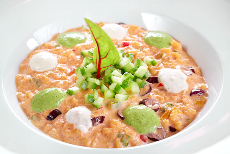 Ριζότο χωριάτικη σαλάτα