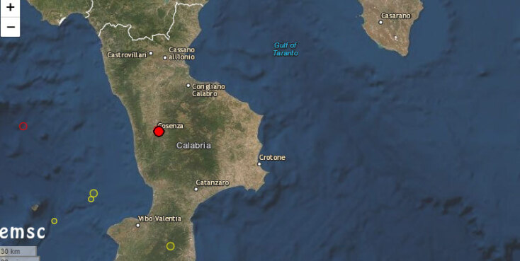 Σεισμός 4,7R στη νότια Ιταλία: Χάρτης με το επίκεντρο