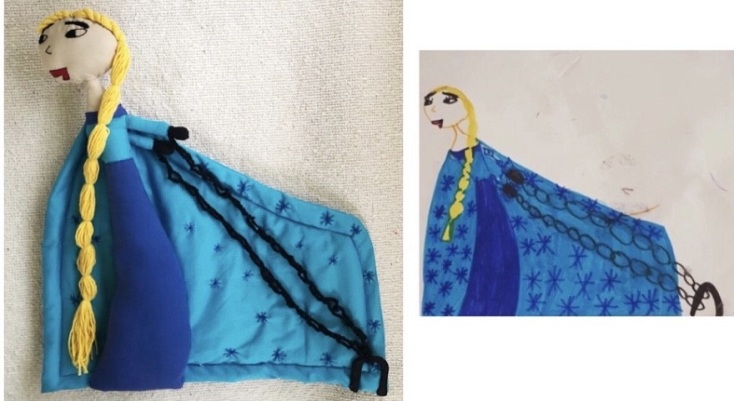 Ζωγραφιά και κουκλάκι κοριτσάκι