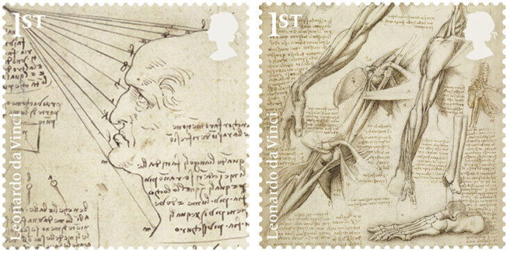 Το Ηνωμένο Βασίλειο τιμά με 12 γραμματόσημα τον Λεονάρντο Ντα Βίντσι