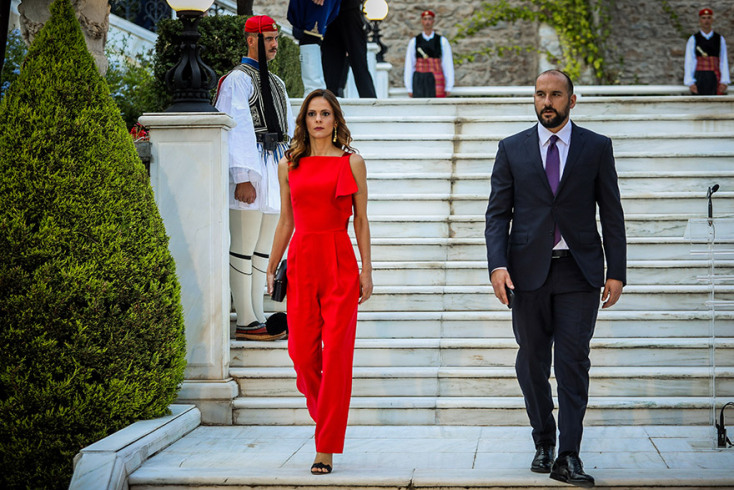 ΕΦΗ ΑΧΤΣΙΟΓΛΟΥ - ΔΗΜΗΤΡΗΣ ΤΖΑΝΑΚΟΠΟΥΛΟΣ /  ΔΕΞΙΩΣΗ ΣΤΟ ΠΡΟΕΔΡΙΚΟ ΜΕΓΑΡΟ ΓΙΑ ΤΗΝ 46Η ΕΠΕΤΕΙΟ ΑΠΟ ΤΗΝ ΑΠΟΚΑΤΑΣΤΑΣΗ ΤΗΣ ΔΗΜΟΚΡΑΤΙΑΣ ΤΗΝ ΧΩΡΑ