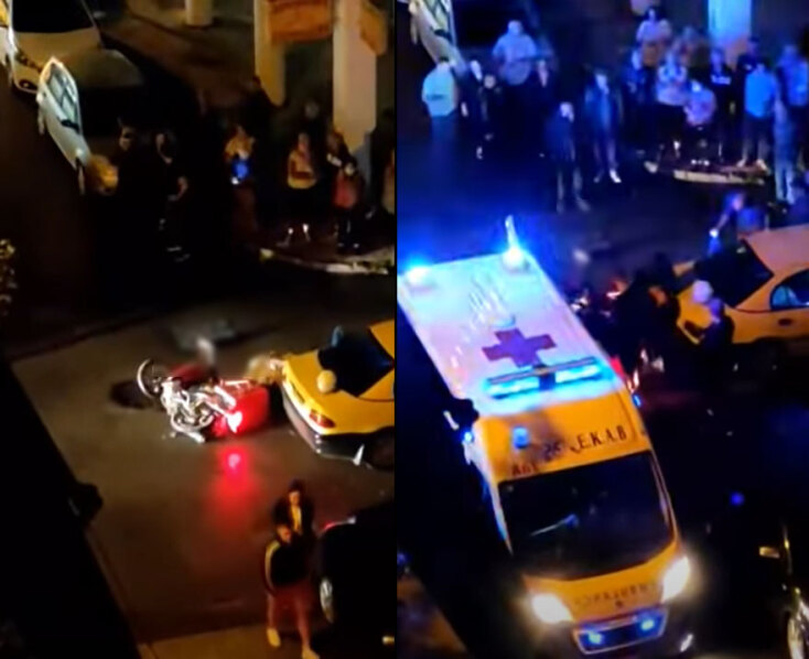 Ασθενοφόρο παραλαμβάνει τον διανομέα που σκοτώθηκε σε τροχαίο στην Καλλιθέα