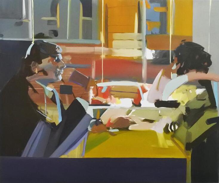 Discussion i, 100x120 cm. Πίνακας του Πάνου Κόλλια