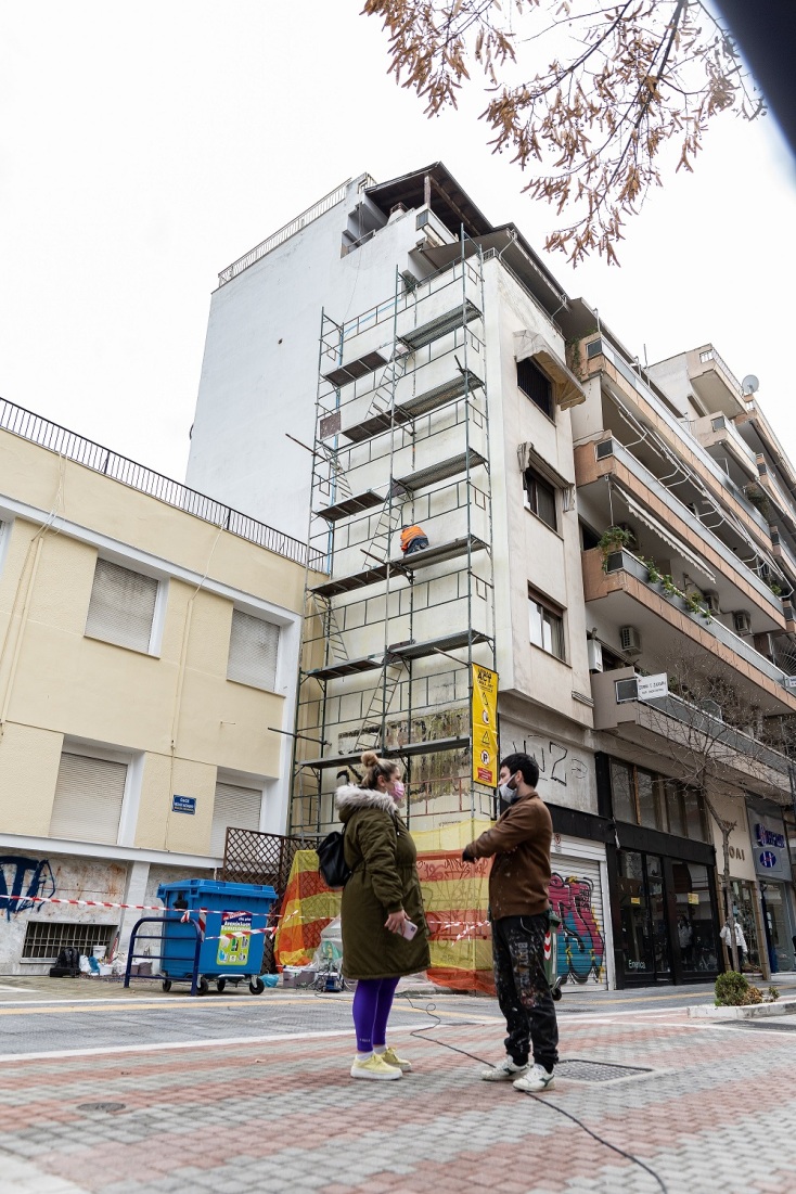 Τοιχογραφία του Pupet στη Λάρισα από την ταινία Nuovo Cinema Paradiso