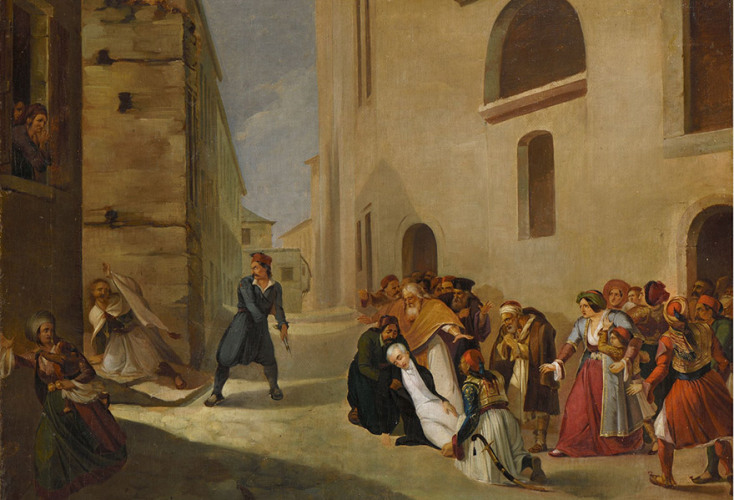 Διονύσιος Τσόκος, Η δολοφονία του Ιωάννη Καποδίστρια στις 27 Σεπτεμβρίου 1831, 1850. Μουσείο Μπενάκη