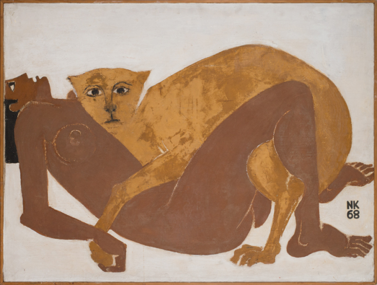 Νίκος Κούνδουρος, «Θεογαμία» (1968), λάδι σε ξύλο