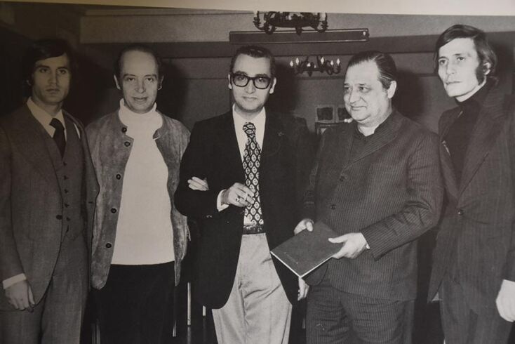 Μάκης Ματίας, Μίμης Πλέσσας, Κώστας Βίρβος, Γιώργος Νταλάρας, Γιάννης Καλατζής