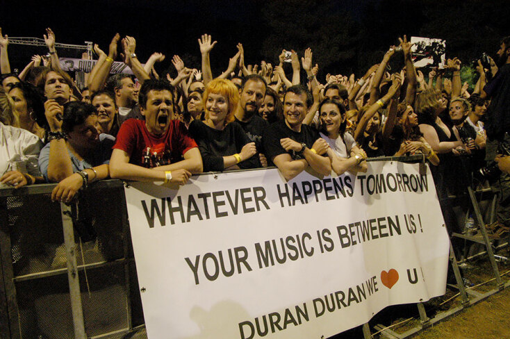 Στιγμιότυπο από τη συναυλία των Duran Duran στην Ελλάδα το καλοκαίρι του 2005