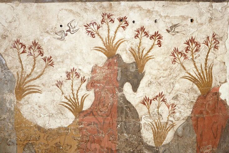 Τοιχογραφία Άνοιξης - Λεπτομέρεια, Ακρωτήρι Σαντορίνης