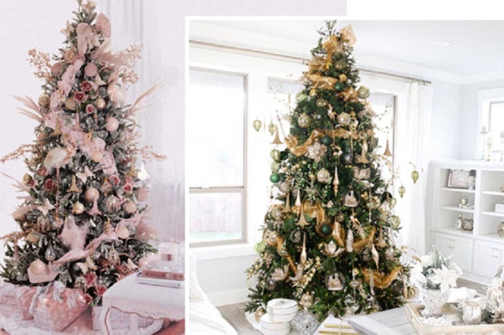 Στολισμένα χριστουγεννιάτικα δέντρα σε σαλόνια σπιτιών