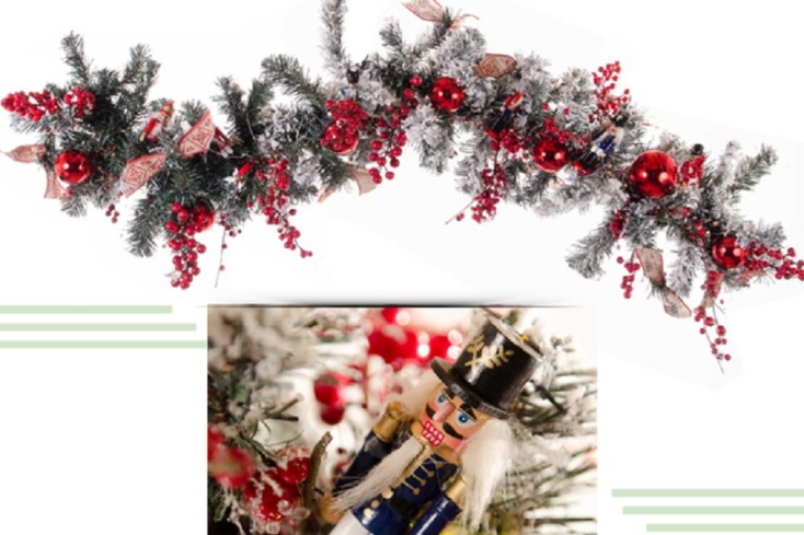 Χριστουγεννιάτικη γιρλάντα και στολίδια
