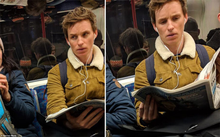 Ο Έντι Ρέντμεϊν στο μετρό του Λονδίνου