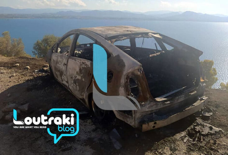 Καμένο όχημα στο Λουτράκι - Ανήκει στη 45χρονη από την Οδησσό που βρέθηκε νεκρή σε διαμέρισμα