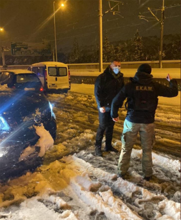 Επιχείρηση της ΕΚΑΜ στην Αττική Οδό