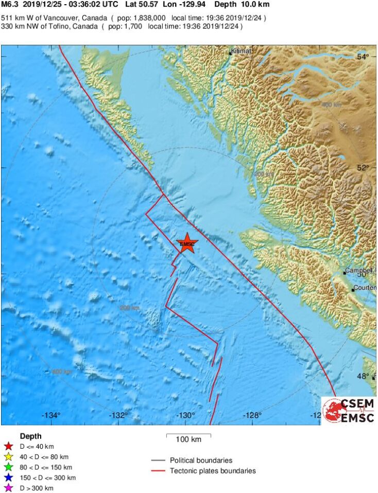 Ισχυρός σεισμός 6,3R στον Καναδά