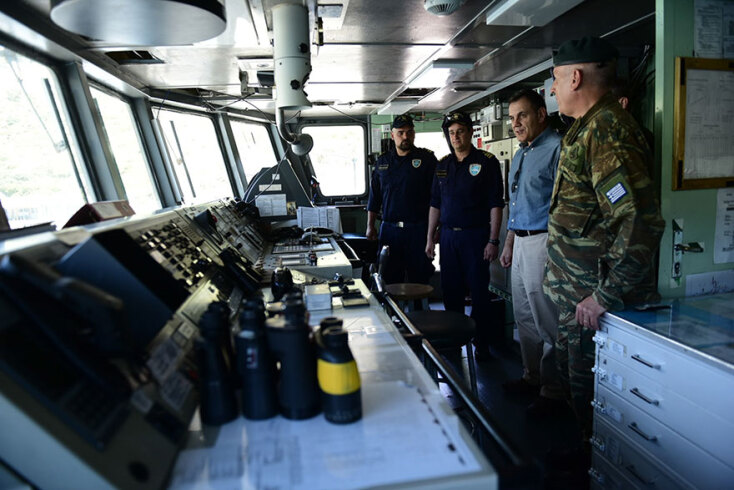 Eλληνικά φυλάκια σε Οινούσσες, Παναγιά και Αγαθονήσι επισκέφτηκε ο υπουργός Εθνικής Άμυνας Νίκος Παναγιωτόπουλος