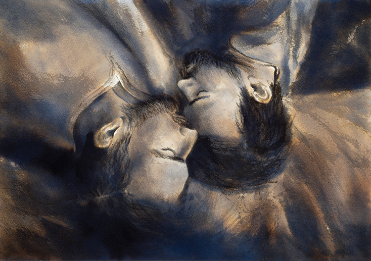 Έργο του Ανδρέα Γεωργιάδη με τίτλο «Δύο νέοι, 23 και 24 ετών».