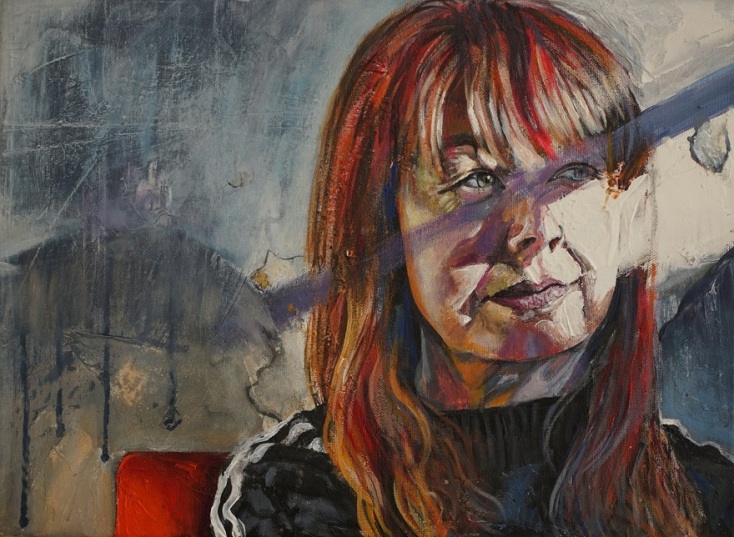 Έργο του Θοδωρή Κανελλόπουλου. «Βίκυ Νικολάου», ακρυλικό σε καμβά, 30Χ40 εκ.