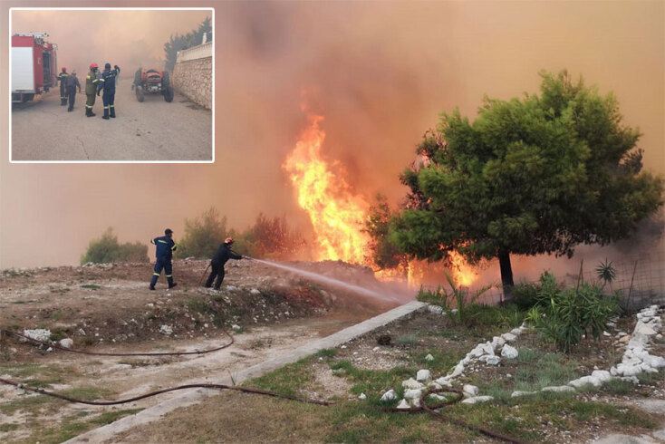 Φωτιά στη Ζάκυνθο: Οι φλόγες έφθασαν στις αυλές σπιτιών στο Κερί