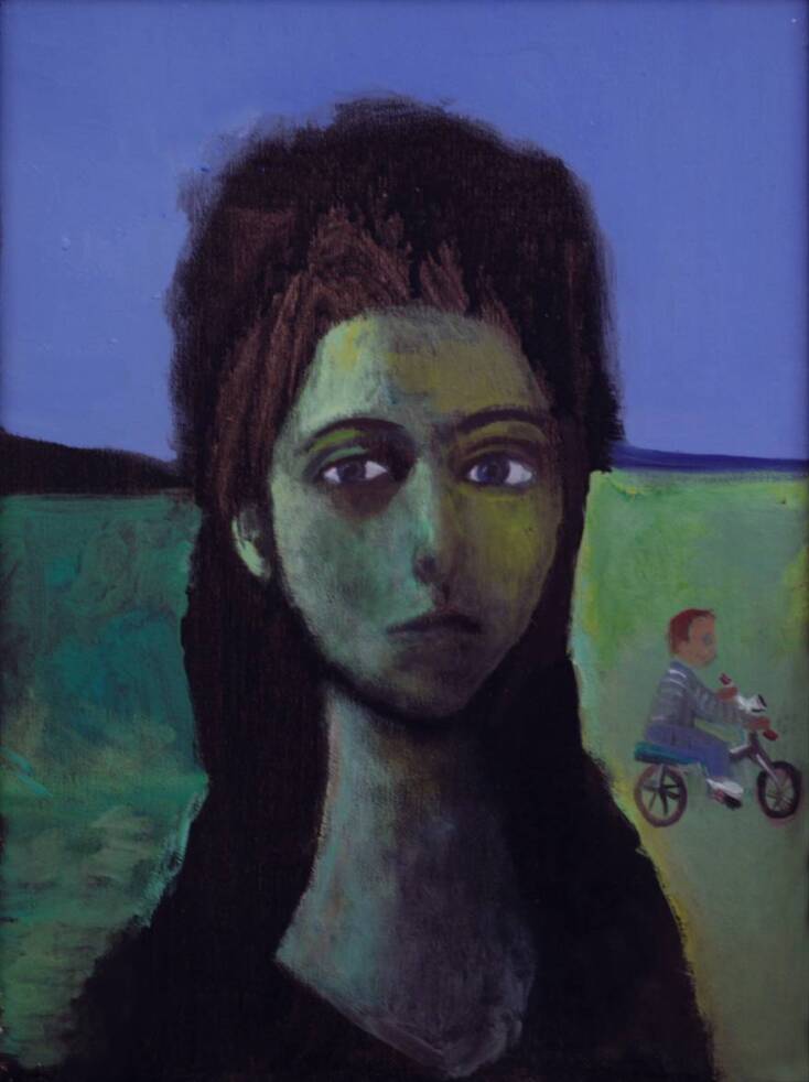 «Η γυναίκα με το παιδί», Εδουάρδος Σακαγιάν, 2004, λάδι σε μουσαμά, 40 x 30 εκ.