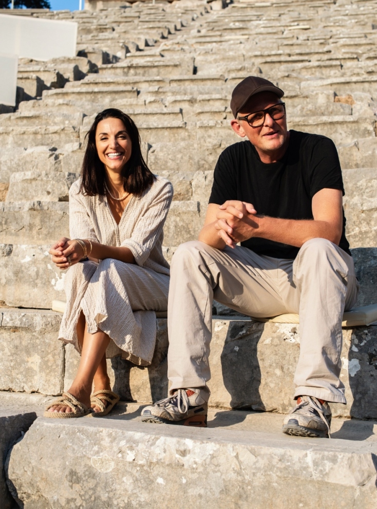 H Κατερίνα Ευαγγελάτου και ο Τόμας Οστερμάγερ στην Επίδαυρο