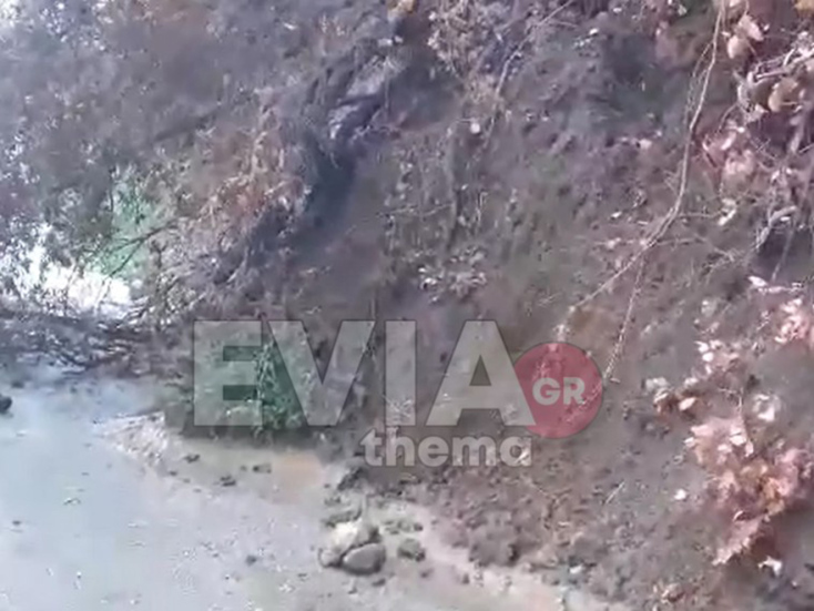 Βόρεια Εύβοια: Μεγάλη κατολίσθηση στο Αχλάδι 