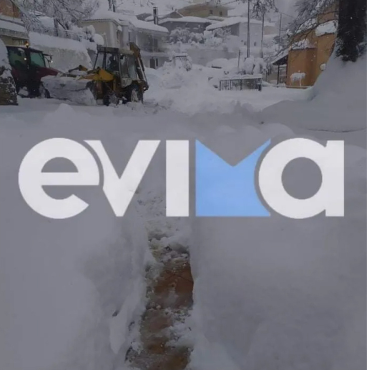 Κακοκαιρία «Φίλιππος»: Χιόνια στην Εύβοια
