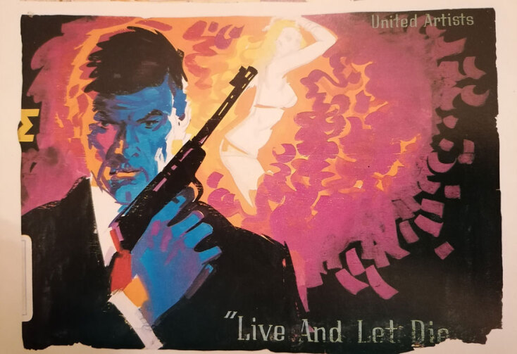 Γιγαντοαφίσα της ταινίας Ζήσε και άσε τους άλλους να πεθάνουν. Εργο του Γ. Βακιρτζή για το ΑΤΤΙΚΟΝ (12.73)