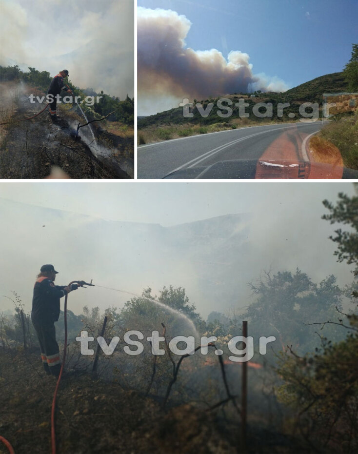 Επί ποδός ισχυρές δυνάμεις της Πυροσβεστικής για την κατάσβεση πυρκαγιάς στα Μανίκια Ευβοίας