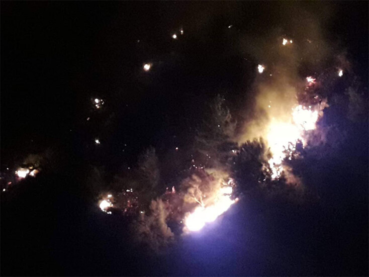 Στις φλόγες πευκοδάσος στη Λέσβο