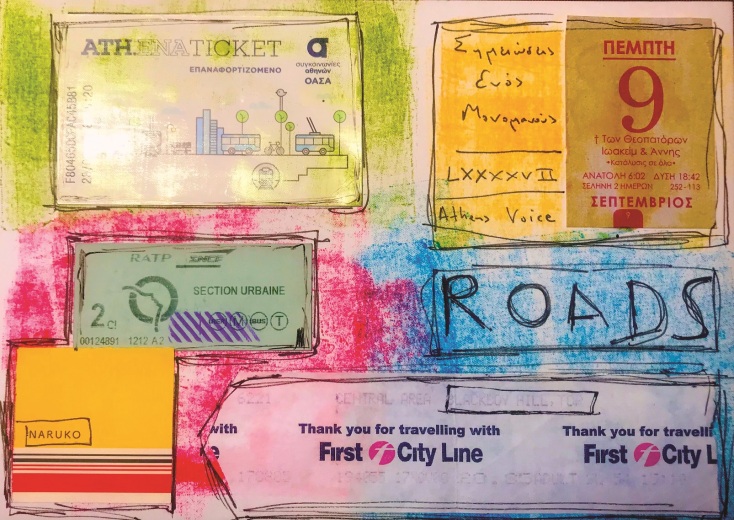 Έργο μεικτής τεχνικής του Γιώργου Φλωράκη για τη στήλη του Σημειώσεις Ενός Μονομανούς