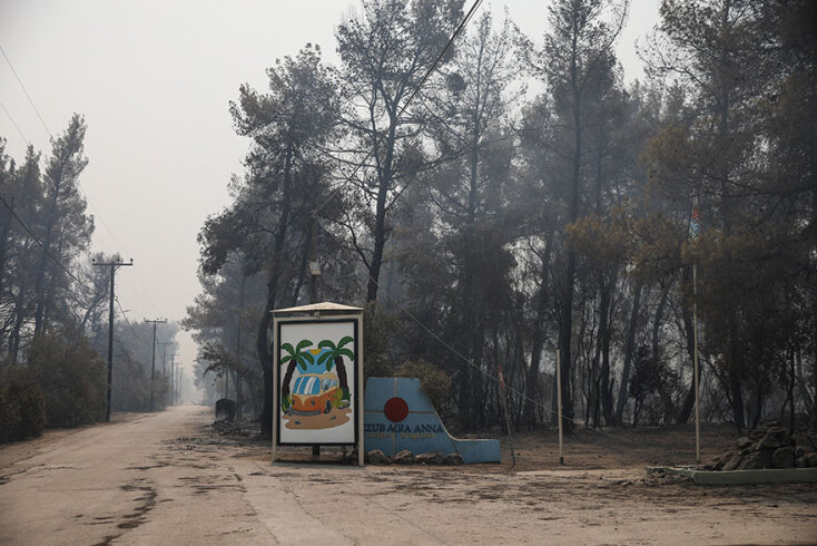 Εύβοια: Η φωτιά μπήκε στο κάμπινγκ στην Αγία Άννα