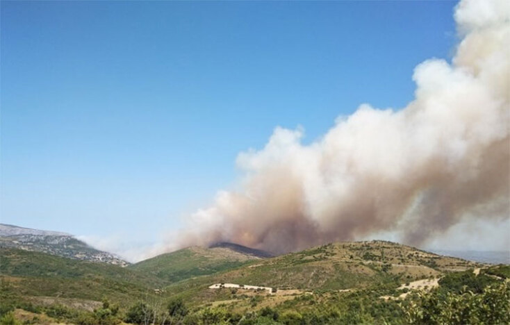 Μεγάλη πυρκαγιά στην περιοχή Μανίκια της Εύβοιας