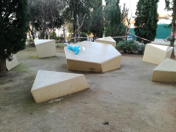 Μνημείο Ολοκαυτώματος Ελλήνων Εβραίων. Έργο της Ντιάννας Μαγκανιά