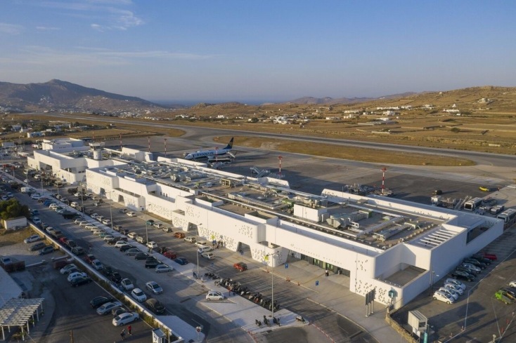 Το αεροδρόμιο της Μυκόνου «Μαντώ Μαυρογένους» από ψηλά