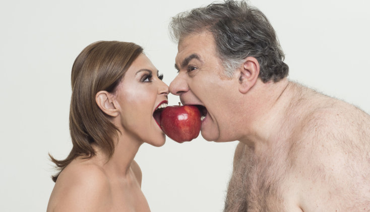 θεατρική παράσταση, αφίσα, γείτονες από πάνω