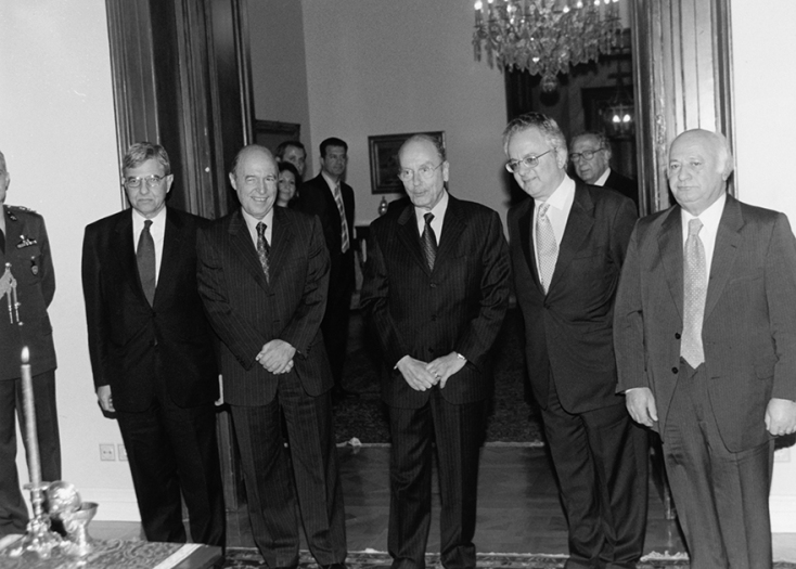 Τάσος Γιαννίτης, Κώστας Σημίτης, Κωστής Στεφανόπουλος, Νίκος Αλιβιζάτος, Γιώργος Ρωμαίος