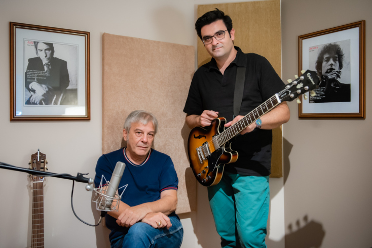 Γιώργος Δημητριάδης και Κώστας Μπουντούρης στο στούντιο